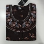 Alphine embroidery figure fine l L Black #002909