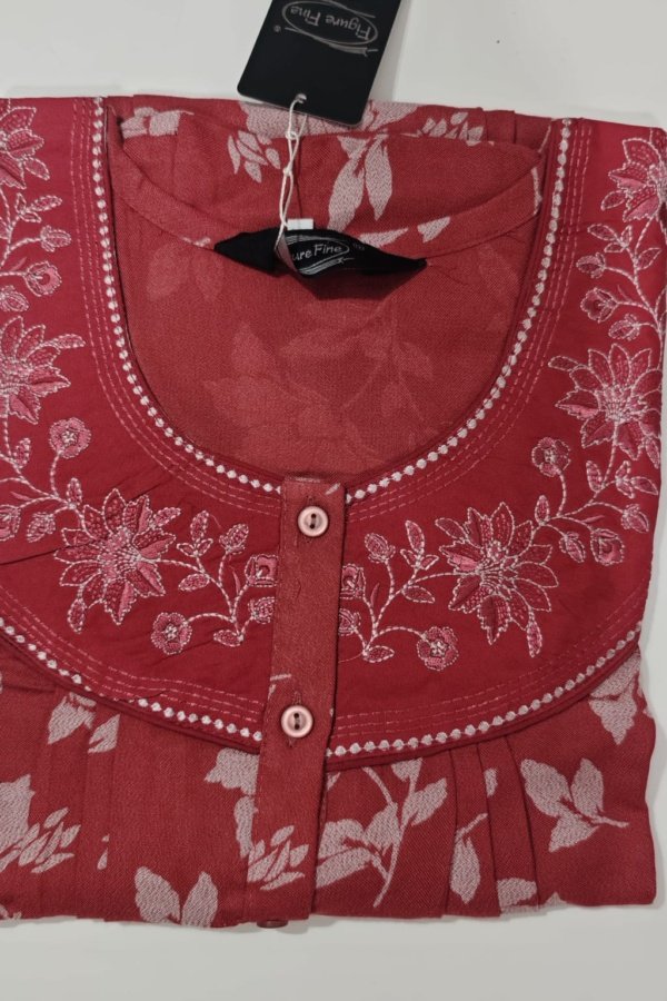 Alphine embroidery figure fine l L Crimson #002912