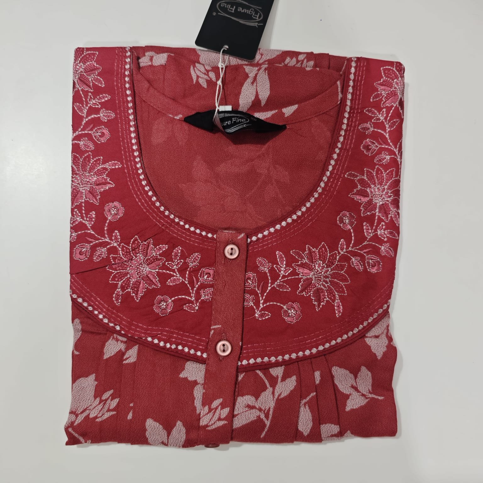 Alphine embroidery figure fine l L Crimson #002912