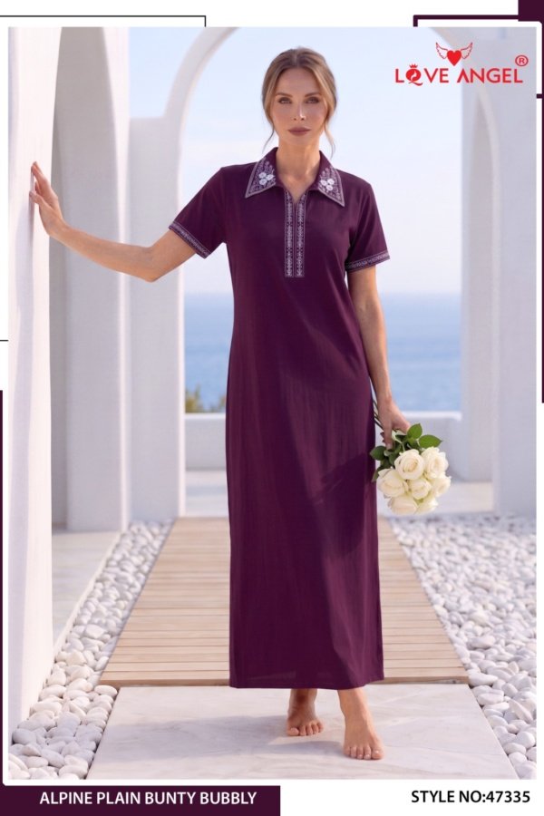Alphine colour nighties L L Purple #002964